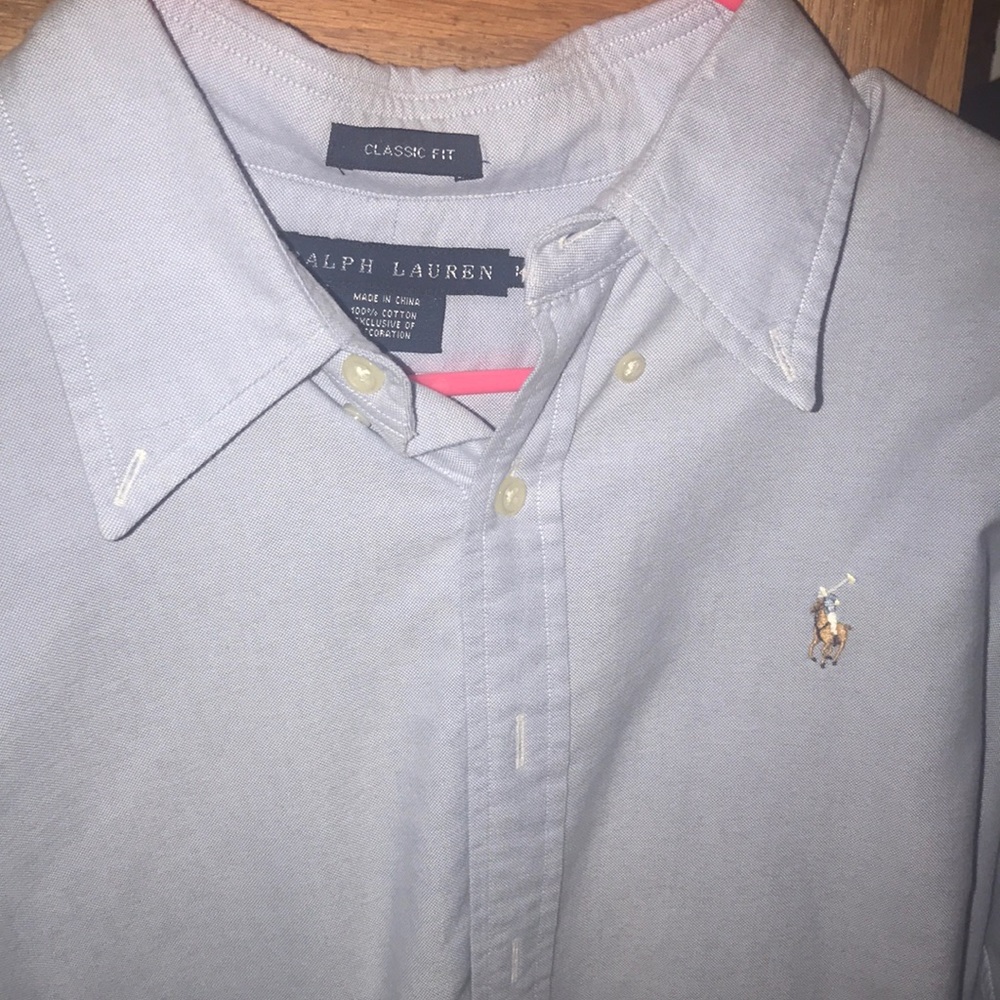 Classic fit long sleeve polo button down